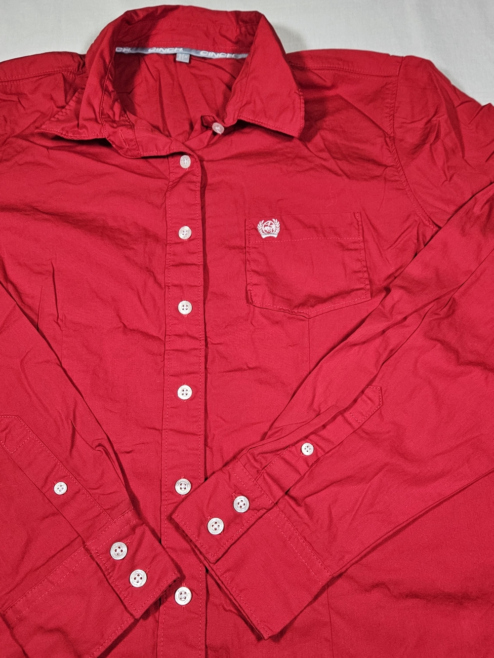 Cinch Women's Western Button-up Shirt XL Red Long Sleeve Cowgirl Rodeo Cotton